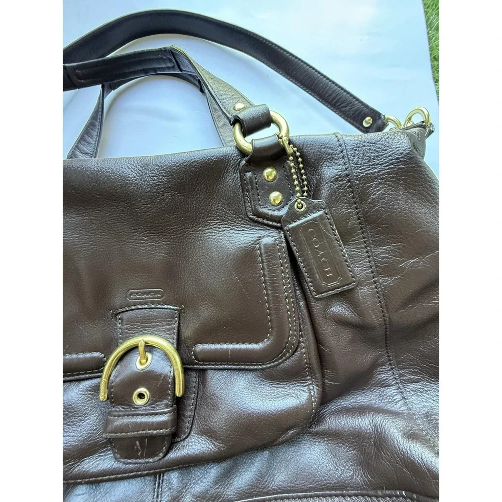 Coach Campbell Mahogany Brown Leather Satchel